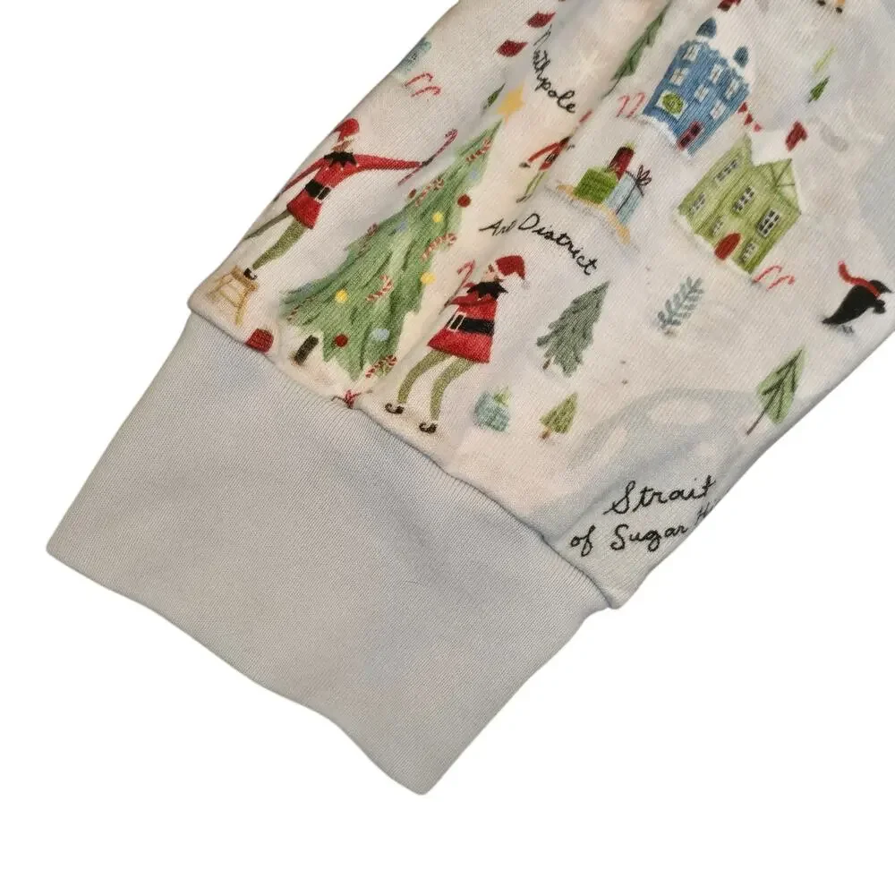 Pottery Barn Big Kids Two Piece Christmas Holiday Pajama Set Large North Pole